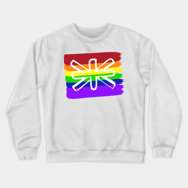 Painted Rainbow Union Jack Crewneck Sweatshirt by Neon-Light